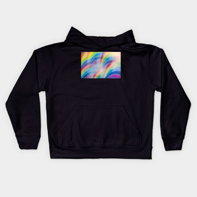 Rainbow Abstract no.3100 Kids Hoodie by karinelizabeth